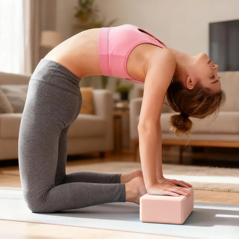 2-Pack EVA Foam Yoga Blocks - Anti-Slip Yoga Equipment, EVA Foam Feels Soft yet Supportive, Portable Pilates Equipment, Multifunctional Pilates Gear, Deep Stretch Aid for Beginner Home Workout Gear, Gym to Home Use