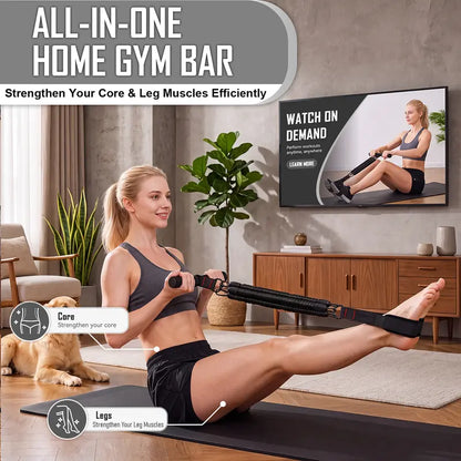 Pedal Resistance Band with Handle & Ankle Resistance Bands with Cuffs Set, Portable Home Gym Equipment for Core Pilates, Sit-Ups & Full Body Workouts