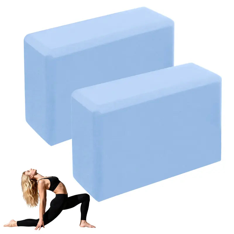 2-Pack EVA Foam Yoga Blocks - Anti-Slip Yoga Equipment, EVA Foam Feels Soft yet Supportive, Portable Pilates Equipment, Multifunctional Pilates Gear, Deep Stretch Aid for Beginner Home Workout Gear, Gym to Home Use