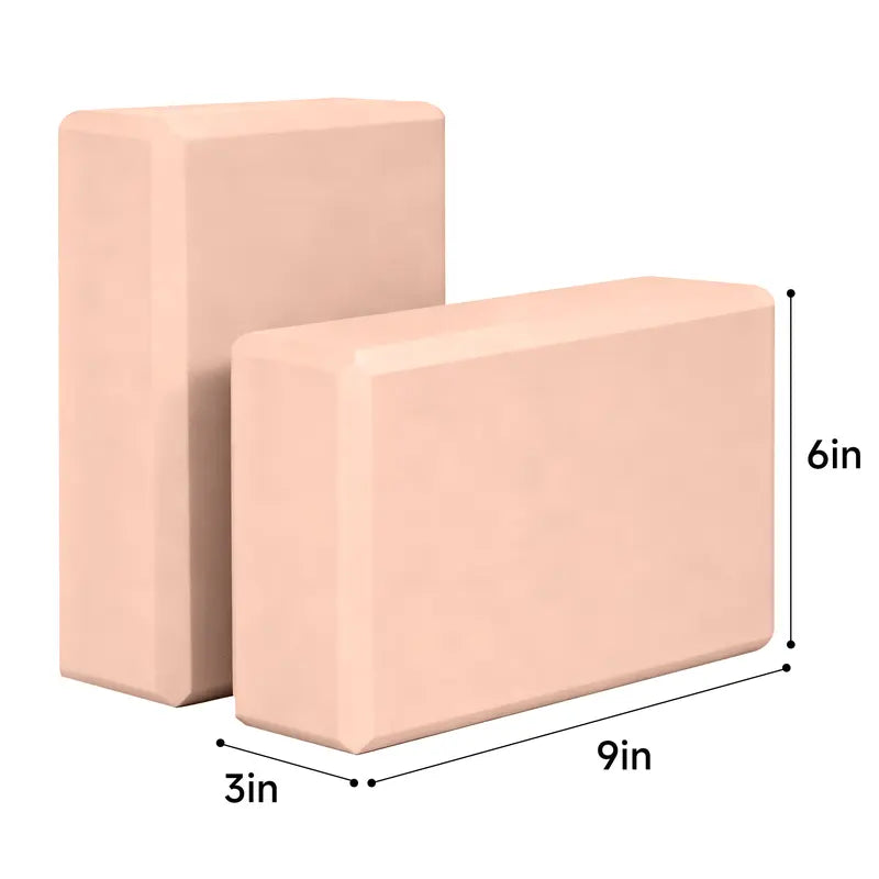 2-Pack EVA Foam Yoga Blocks - Anti-Slip Yoga Equipment, EVA Foam Feels Soft yet Supportive, Portable Pilates Equipment, Multifunctional Pilates Gear, Deep Stretch Aid for Beginner Home Workout Gear, Gym to Home Use