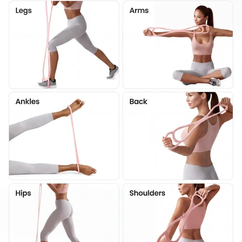 8-Shaped Resistance Bands - Unisex Muscle Training Band, 3-Level Elasticity, One Size Sports Fitness Gear for Arm & Shoulder Stretching, Portable Home Workout Gear