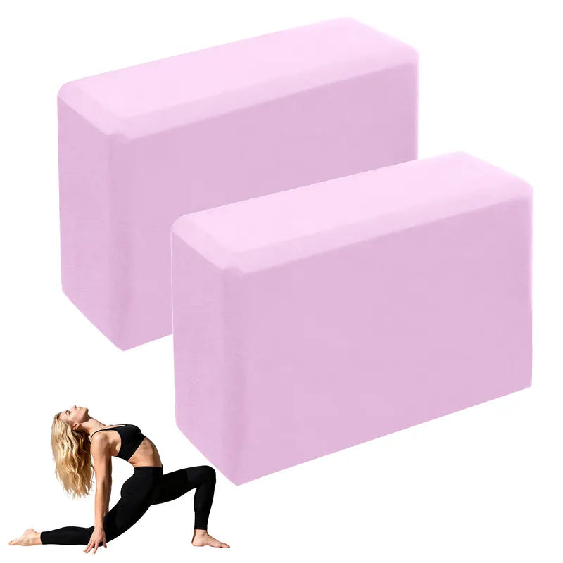 2-Pack EVA Foam Yoga Blocks - Anti-Slip Yoga Equipment, EVA Foam Feels Soft yet Supportive, Portable Pilates Equipment, Multifunctional Pilates Gear, Deep Stretch Aid for Beginner Home Workout Gear, Gym to Home Use