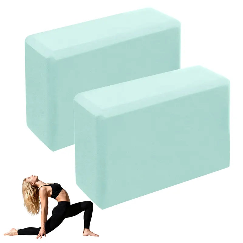 2-Pack EVA Foam Yoga Blocks - Anti-Slip Yoga Equipment, EVA Foam Feels Soft yet Supportive, Portable Pilates Equipment, Multifunctional Pilates Gear, Deep Stretch Aid for Beginner Home Workout Gear, Gym to Home Use
