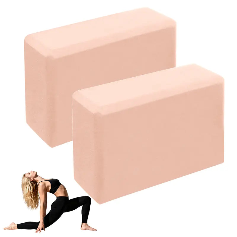 2-Pack EVA Foam Yoga Blocks - Anti-Slip Yoga Equipment, EVA Foam Feels Soft yet Supportive, Portable Pilates Equipment, Multifunctional Pilates Gear, Deep Stretch Aid for Beginner Home Workout Gear, Gym to Home Use